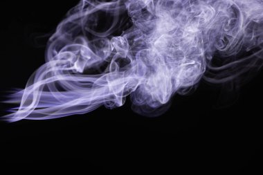 purple colorful flowing smoke on black background clipart