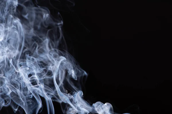 Abstract White Flowing Smoke Black Background — Stock Photo, Image