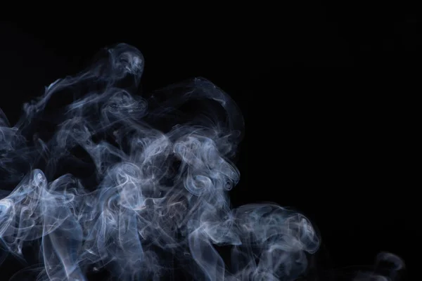 Abstract White Flowing Smoke Black Background — Stock Photo, Image