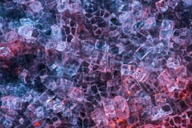 top view of colorful abstract blue, red and purple glass textured background clipart