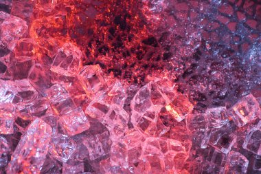 top view of abstract red and purple ice textured background clipart