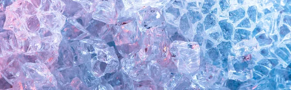 Top View Abstract Blue Crystal Textured Background Panoramic Shot — Stock Photo, Image