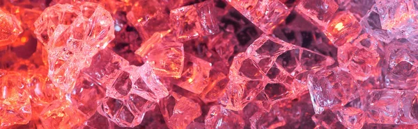 Top View Abstract Red Purple Ice Textured Background Panoramic Shot — Stock Photo, Image