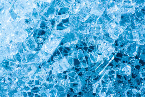 top view of abstract blue ice textured background