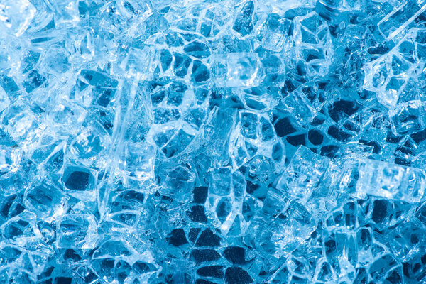 top view of abstract blue ice textured background