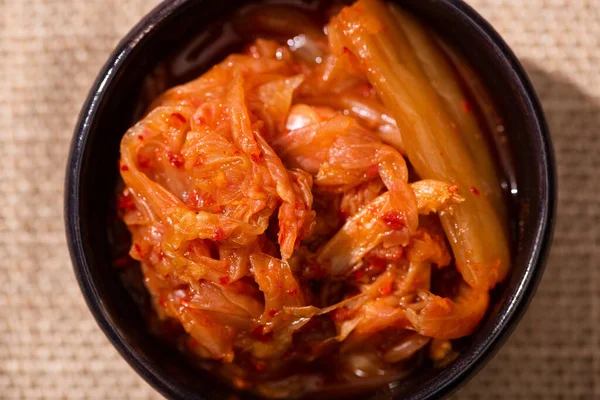 Vista Dall Alto Del Kimchi Coreano Ciotola — Foto Stock