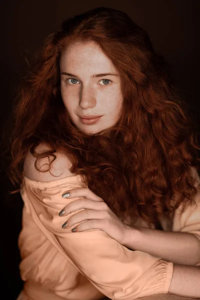 Tender redhead woman — Stock Photo