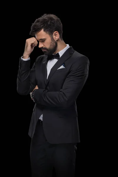 Homme d'affaires en costume noir — Photo de stock