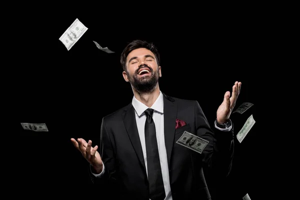 Empresário jogando dinheiro — Fotografia de Stock