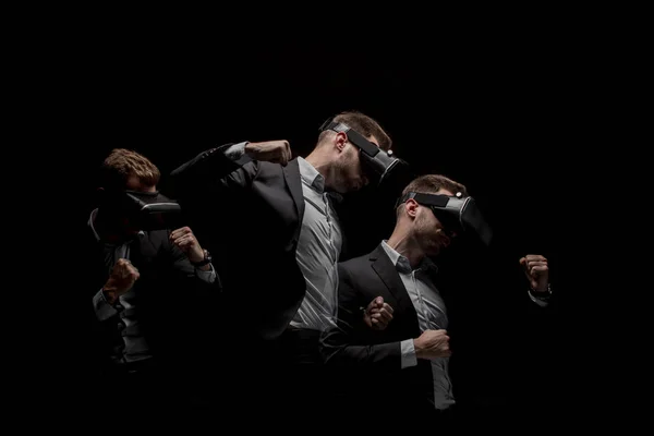 Man with virtual reality headset — Stock Photo