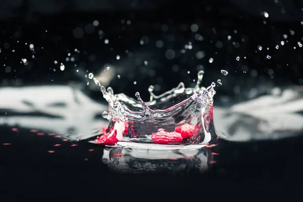 Gelsi maturi che cadono in acqua — Foto stock