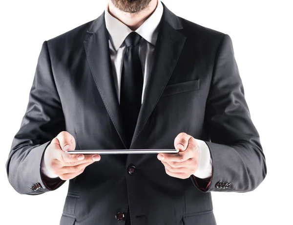 Homme d'affaires utilisant une tablette numérique — Stock Photo