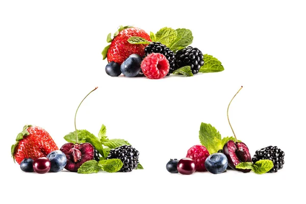 Collage with delicious berries — Stock Photo