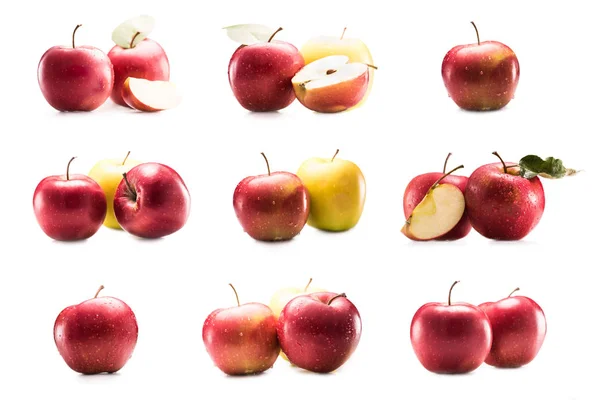 Collage with fresh ripe apples — Stock Photo