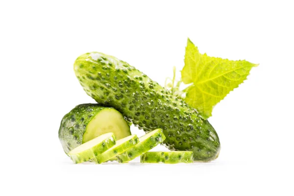 Pile of fresh sliced cucmbers — Stock Photo