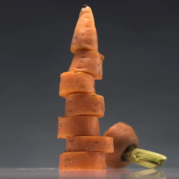 Stack of fresh sliced carrot — Stock Photo