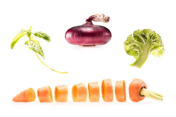 Коллаж из различных свежих овощей — стоковое фото