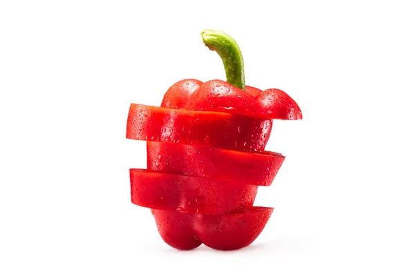 Нарезанный красный перец — стоковое фото