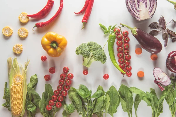 Diferentes verduras frescas - foto de stock