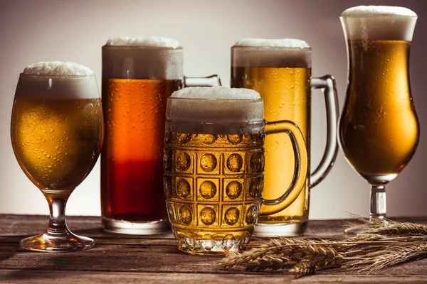 Assortiment de bière dans des verres — Photo de stock