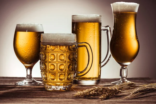 Assortment of beer in glasses — Stock Photo