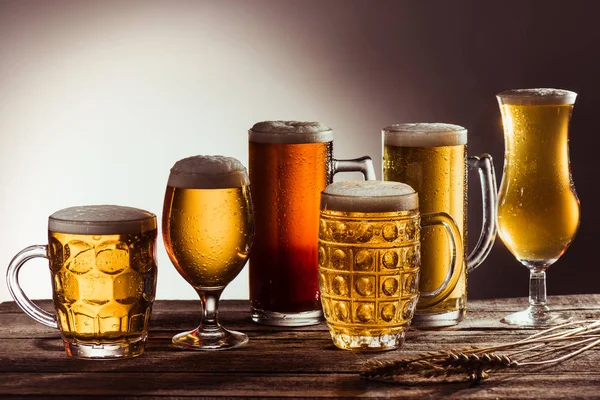 Assortment of beer in glasses — Stock Photo