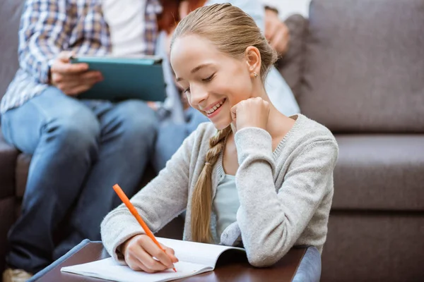 Teenager doing homework — Stock Photo