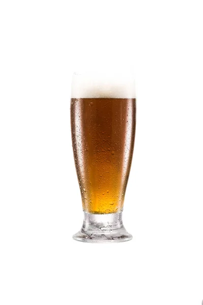 Verre de bière avec mousse — Photo de stock