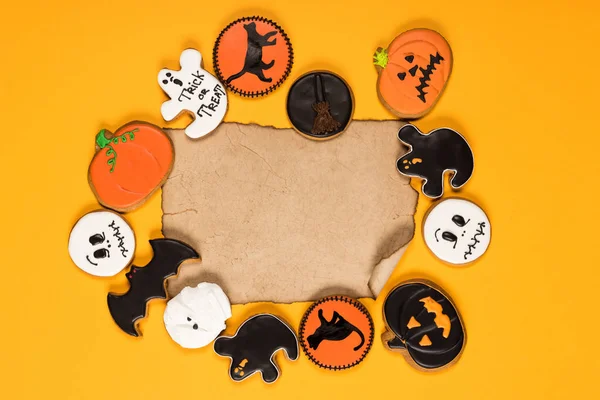 Frame of halloween cookies — Stock Photo