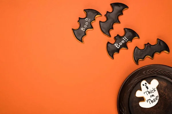 Composición de las galletas de Halloween - foto de stock