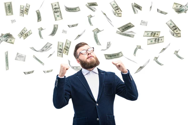 Businessman with dollar banknotes — Stock Photo