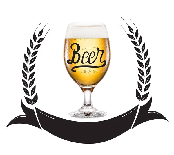 Glass of beer with froth — Stock Photo