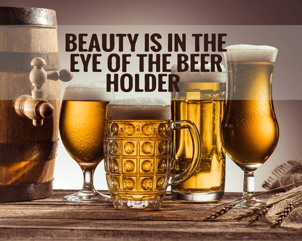 Ассортимент пива в стаканах — стоковое фото