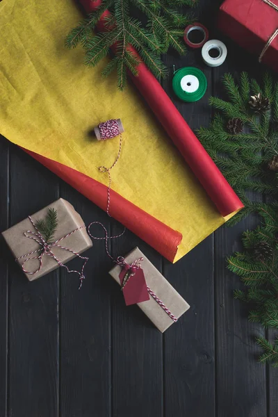 Zusammensetzung der Weihnachtsgeschenke — Stockfoto