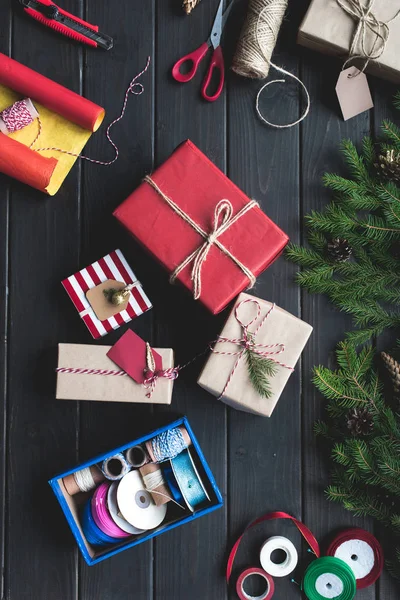 Christmas gifts composition — Stock Photo