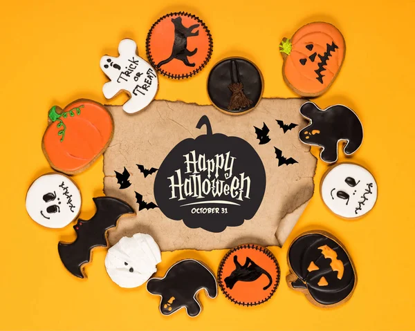 Frame of halloween cookies — Stock Photo