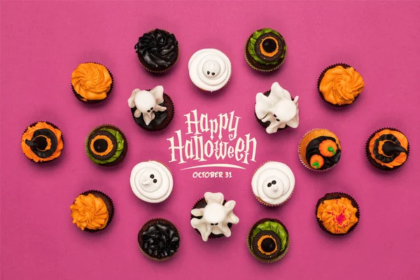 Spooky halloween cupcakes — Stock Photo
