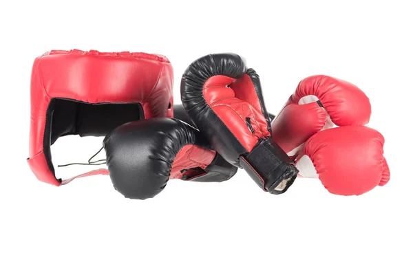 Boxing gloves and headguard — Stock Photo