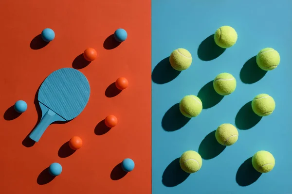 Ping pong and tennis equipment — Stock Photo