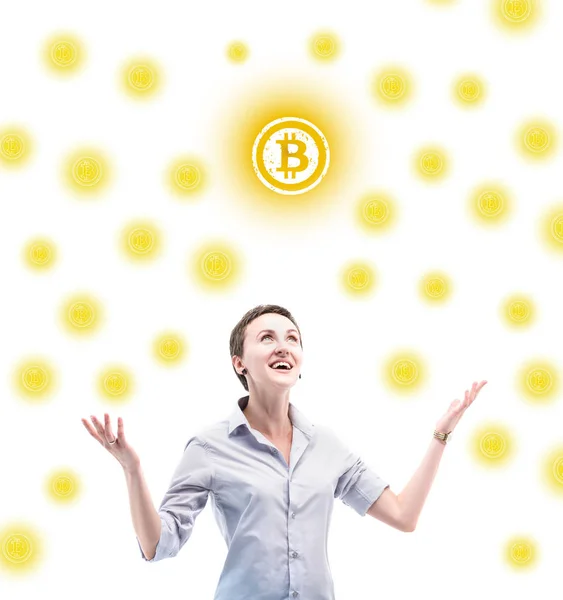 Símbolo Bitcoin - foto de stock