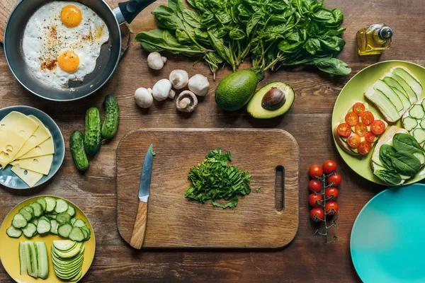 Ingrédients pour petit déjeuner sain — Photo de stock