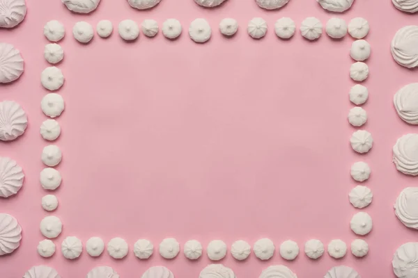 Frame of white marshmallows — Stock Photo