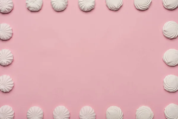 Frame of white marshmallows — Stock Photo