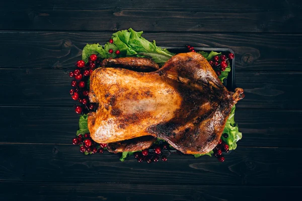 Pavo al horno para el día de acción de gracias - foto de stock