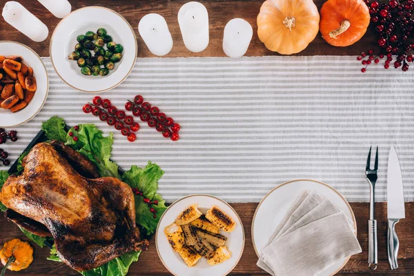 Composición de los alimentos para el día de acción de gracias - foto de stock