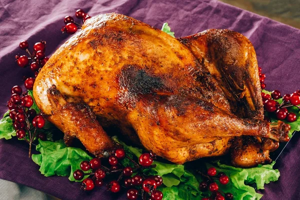 Baked turkey for thanksgiving day — Stock Photo