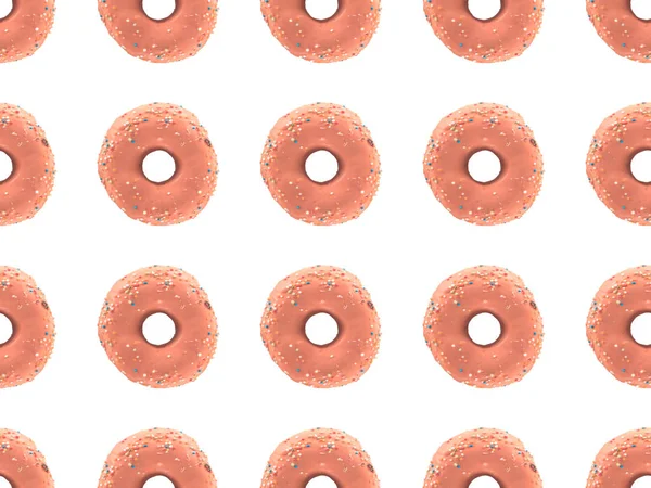 Pattern from delicious doughnuts — Stock Photo