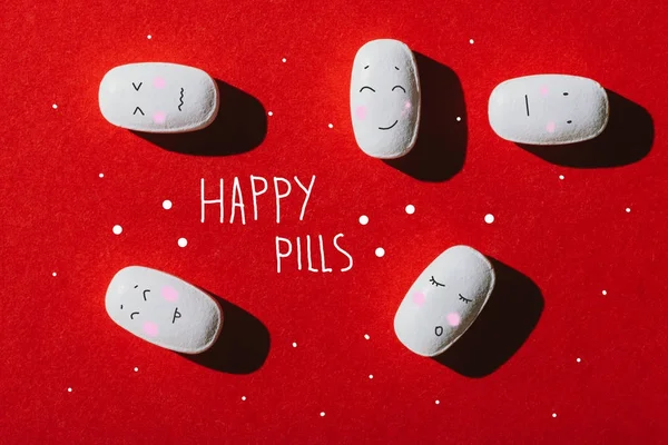 White medical pills — Stock Photo