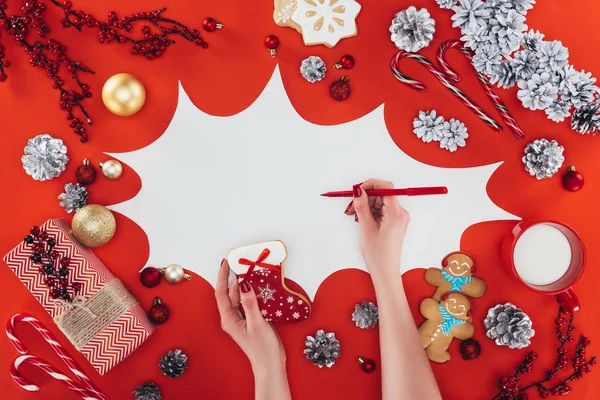 Écriture dans la bulle de discours à Noël — Photo de stock