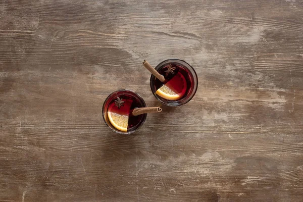 Glasses with mulled wine — Stock Photo